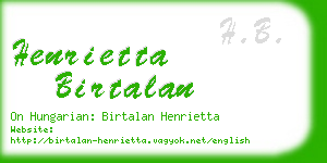 henrietta birtalan business card